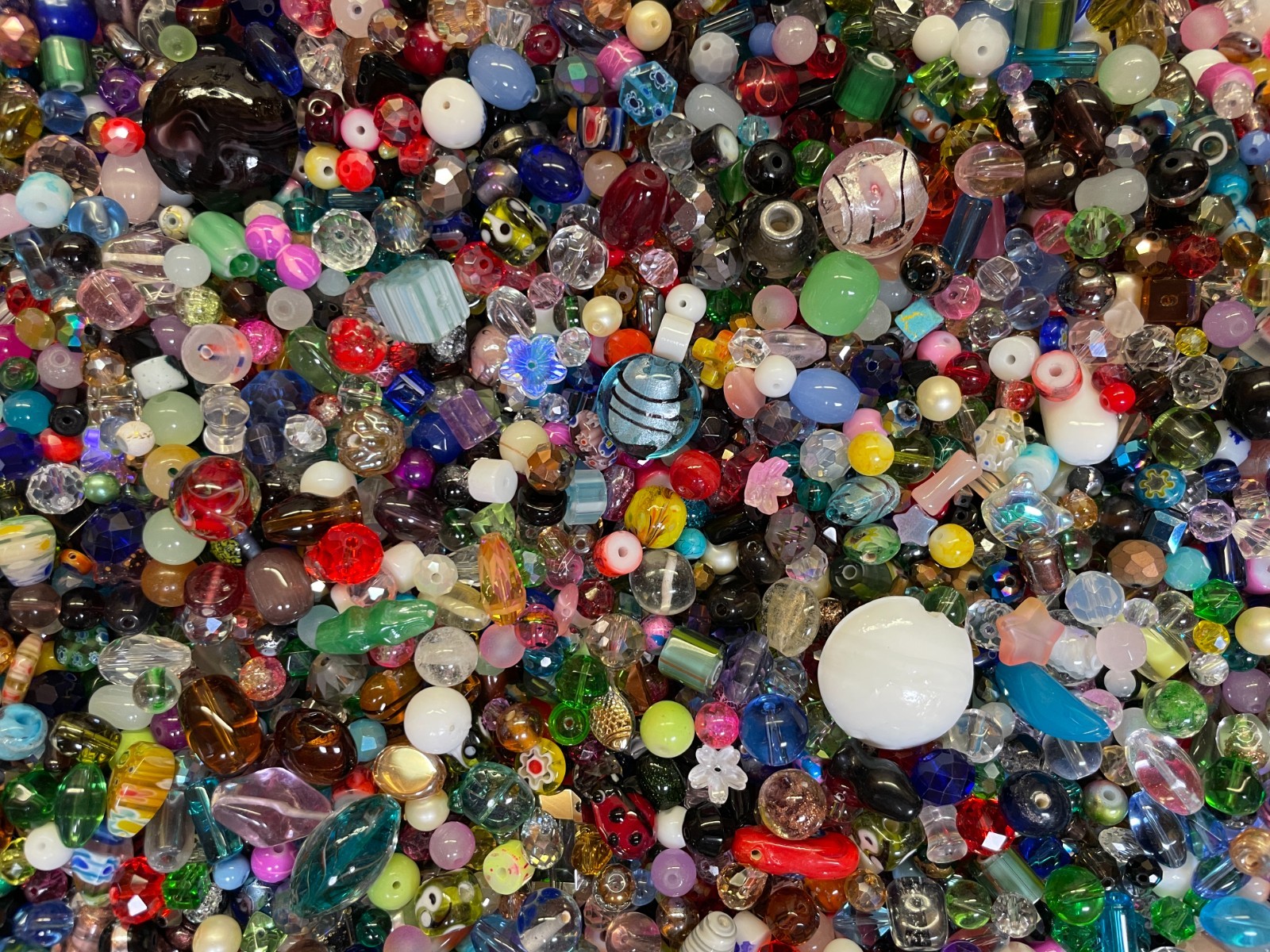 *~200~💕 Piece Glass Loose Beads*7oz+ Bulk Mixed Lot #1 Craft Jewelry!!!😀