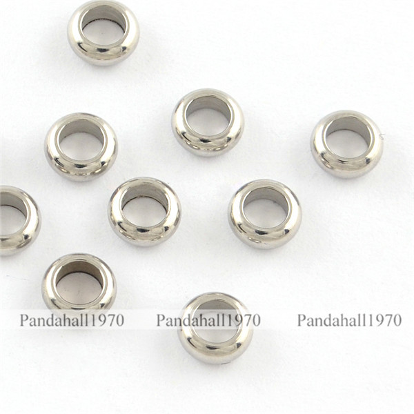 500 Pcs 201 Stainless Steel Ring Bead Spacers Steel Color Jewelry Making 5x2mm