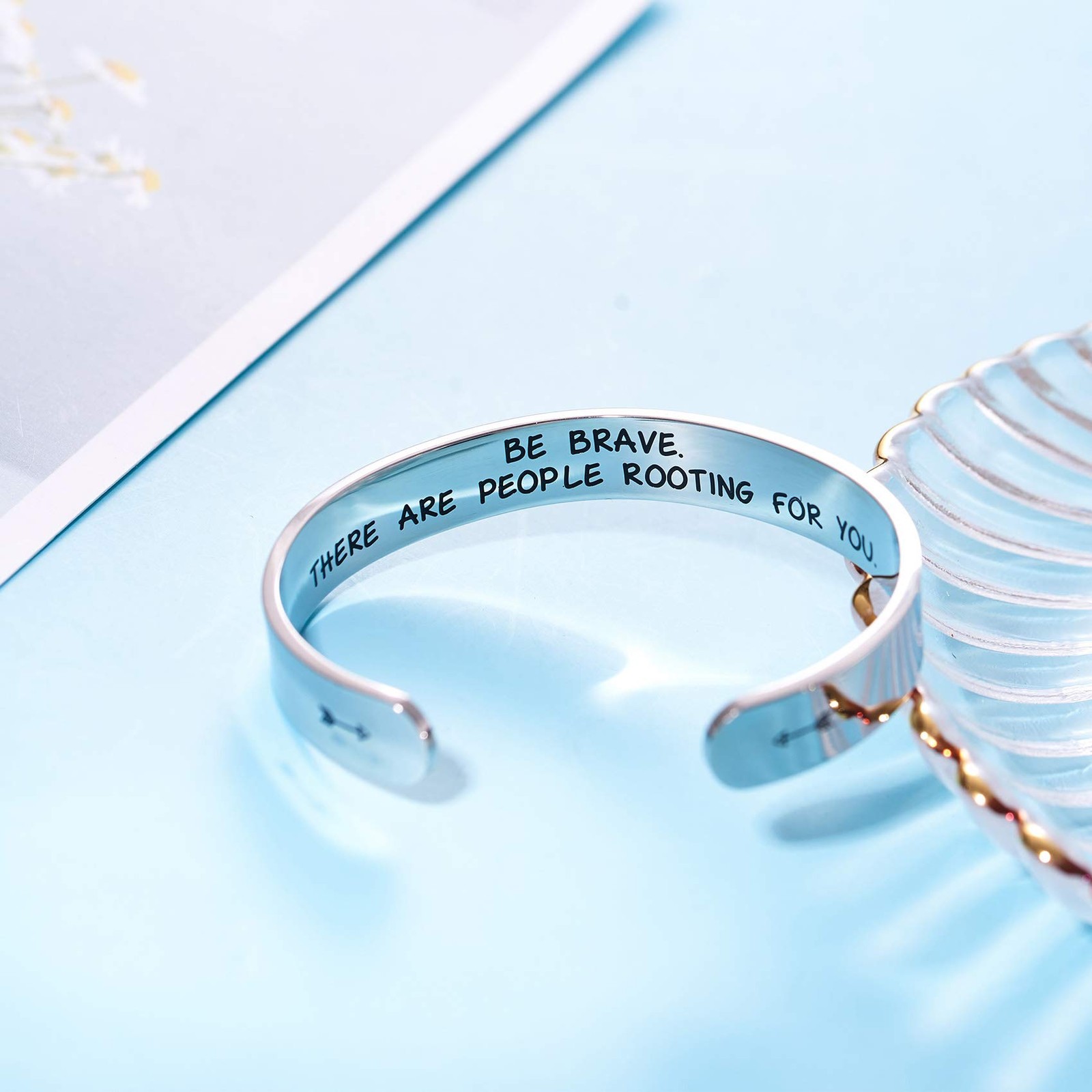 Inspirational Message Warrior Bracelet Jewelry Be Brave There are People Rooting