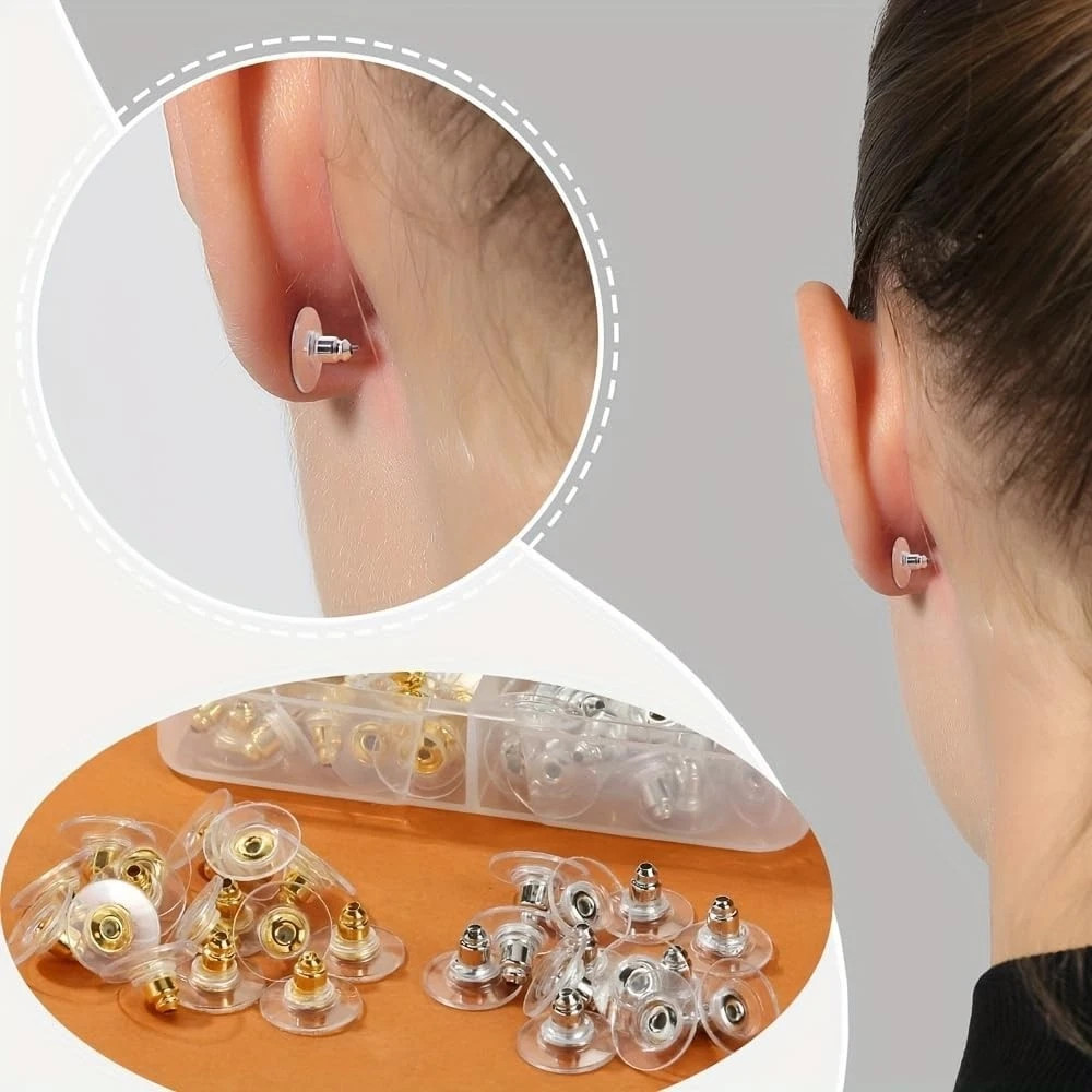 100/200*Earring Backs for Droopy Ears Backs Replacements for Heavy Bullet Clutch