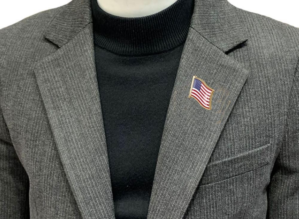 1inch America USA Flag Pin Badge International Travel United States Brooch Metal