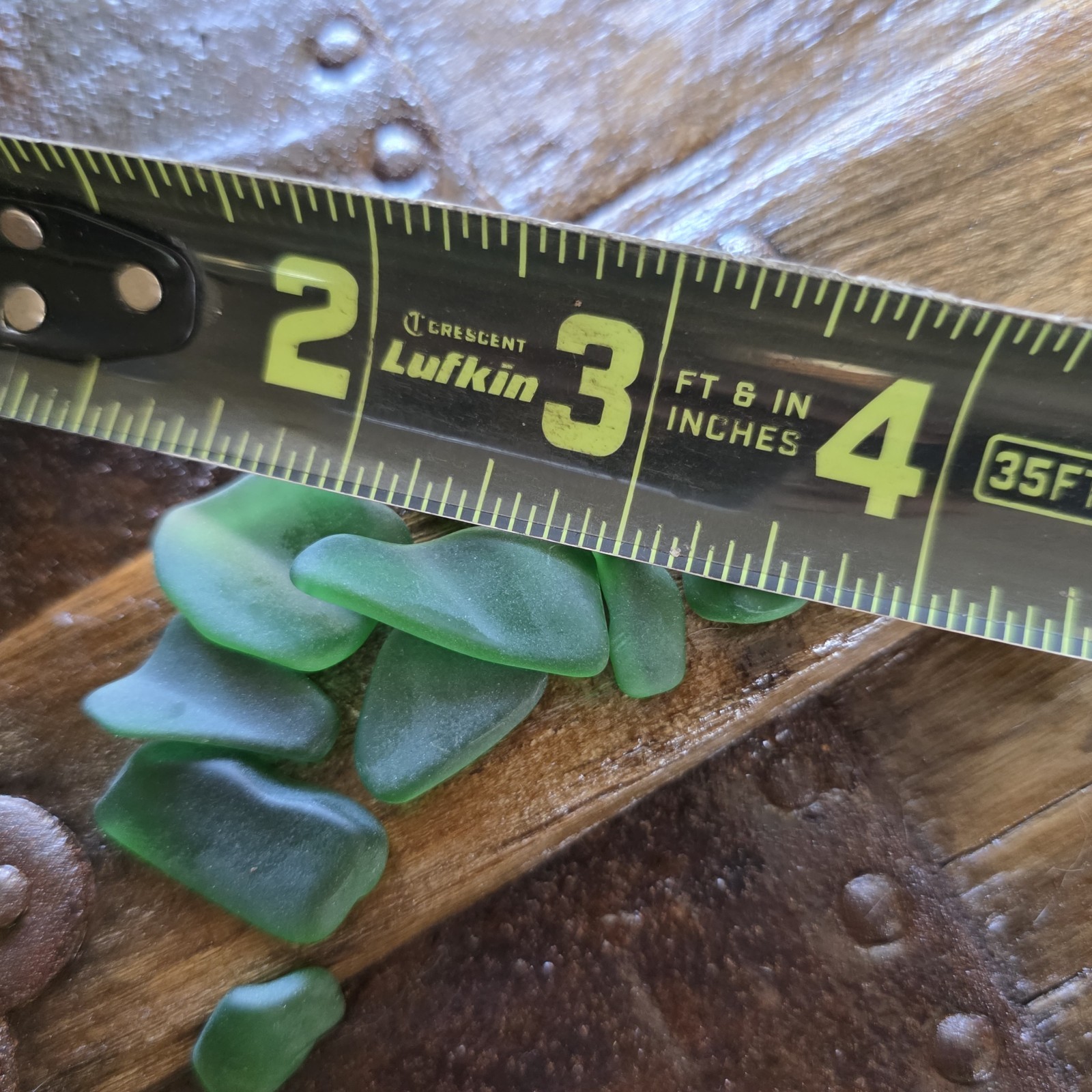 Vtg Emerald Green Glass Pieces earring / jewelry Making Material Lot