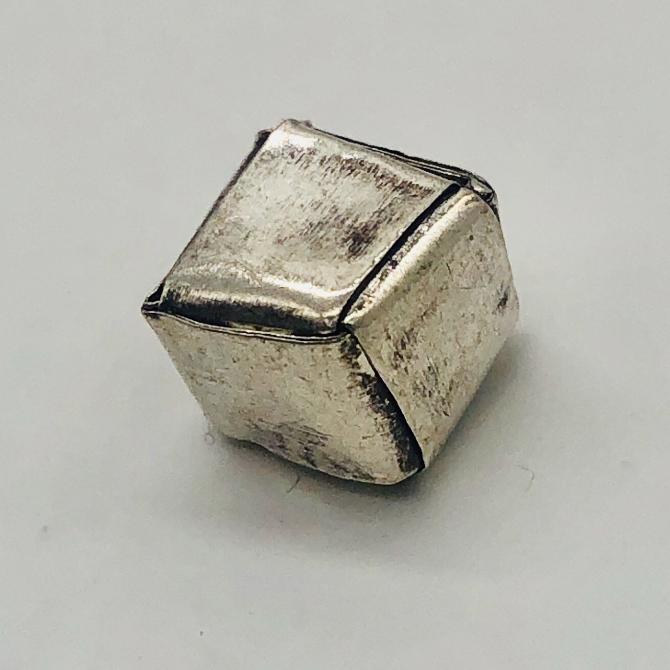 Remarkable Thai Hill Tribe Origami Fine Silver Cube Bead | 11x8x8mm | 1 Bead |