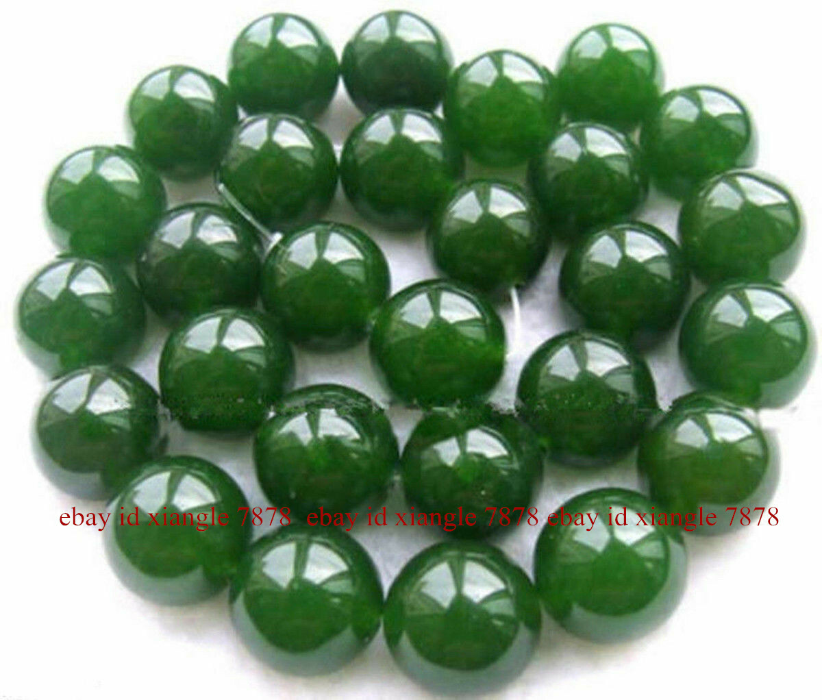 Beauty 6/8/10/12/14mm Natural Nephrite Green Jade Round Gemstone Loose Beads 15″