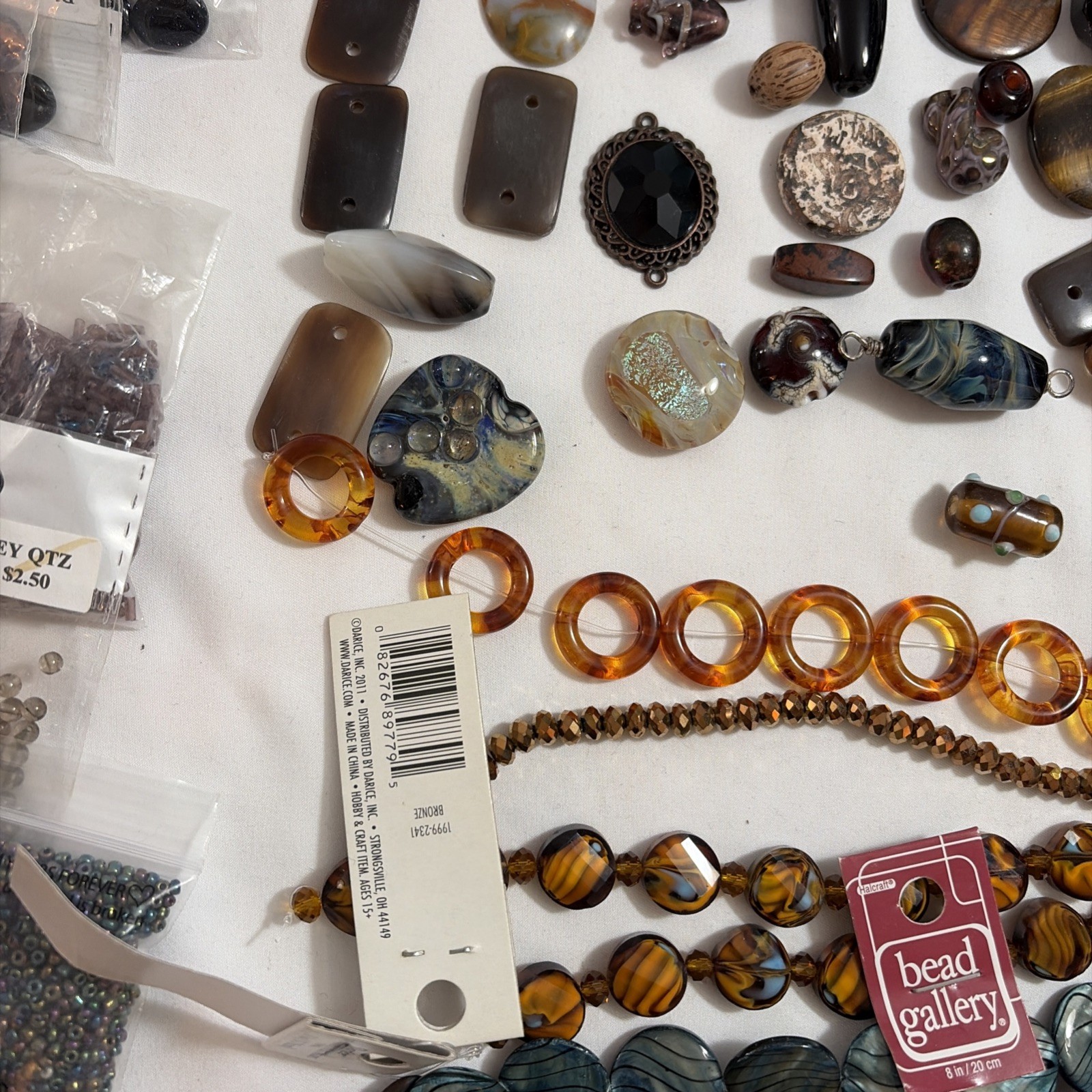 Huge Earth Tone Bead Lot Tiger Eye Wood Glass Seed Beads 8/0 Jewelry Making 7#s