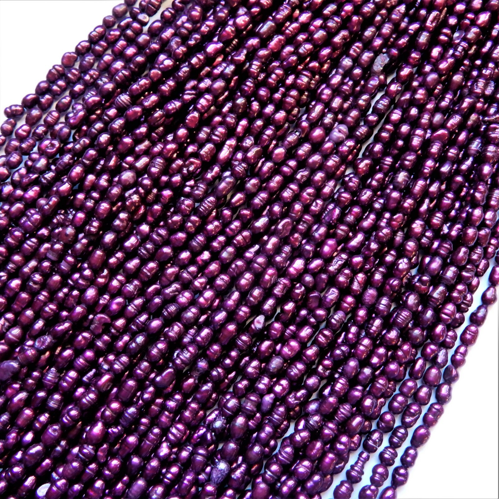 2 Strands Rice Burgundy Freshwater Pearl mini baroque rice Beads, 180 beads