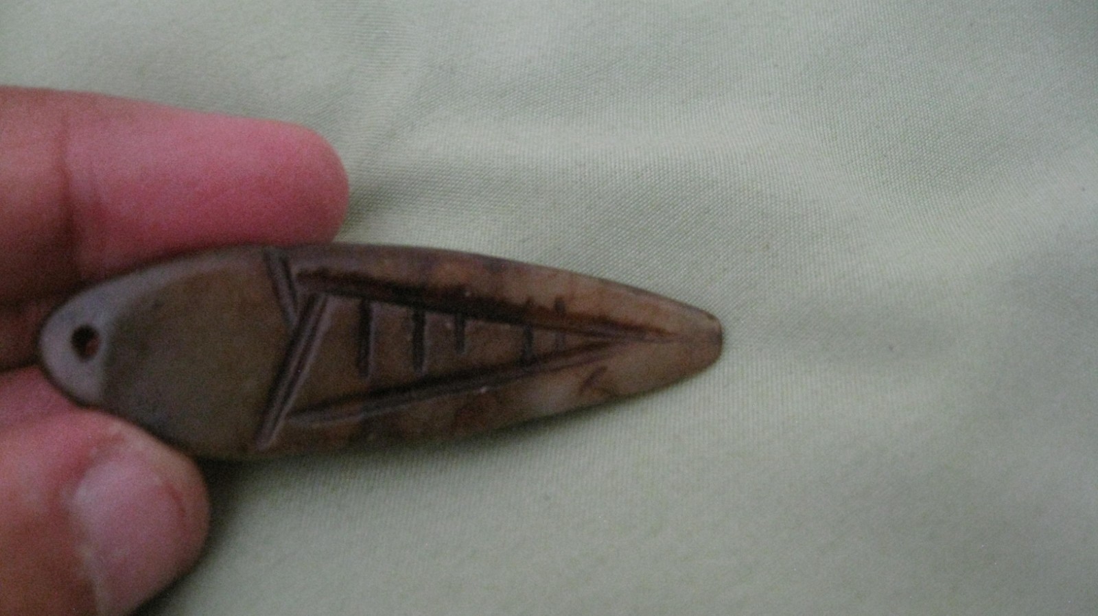 OLD Chinese Carved Genuine Stone Lot of 2 Fish Large Pieces For Jewelry Making