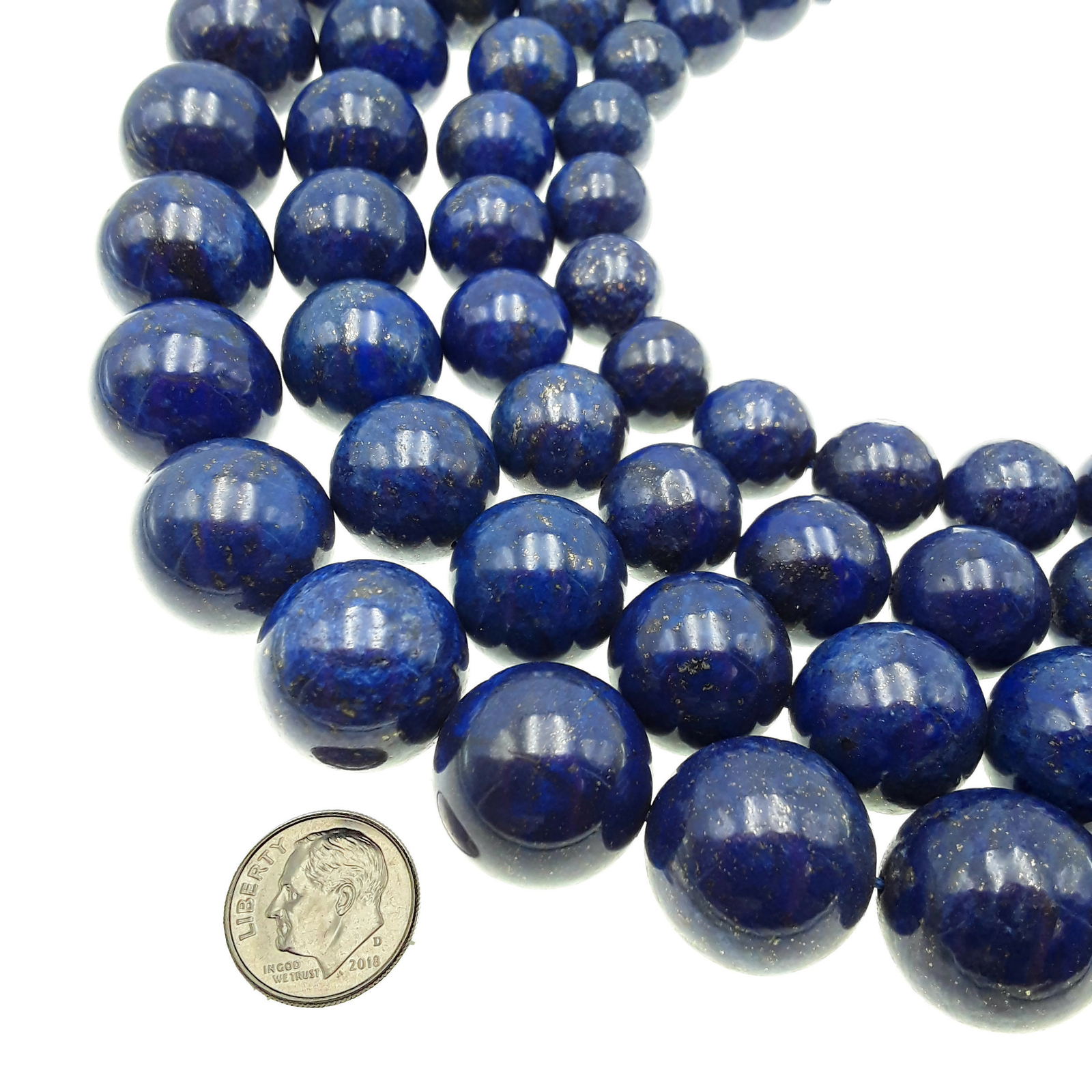 Lapis Lazuli Smooth Round Beads Size 14mm 16mm 18mm 20mm 15.5″ Strand