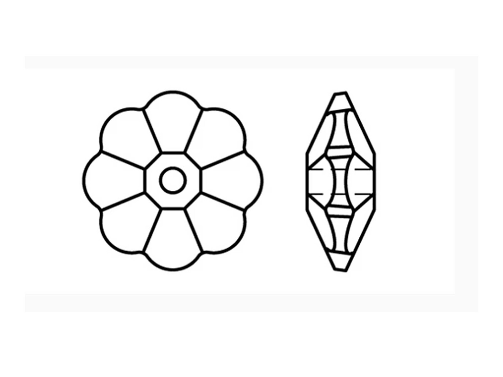 Crystal AB, Preciosa Czech MC Flower 1-hole Sew-on Stones Style #301, 8mm 36 pcs