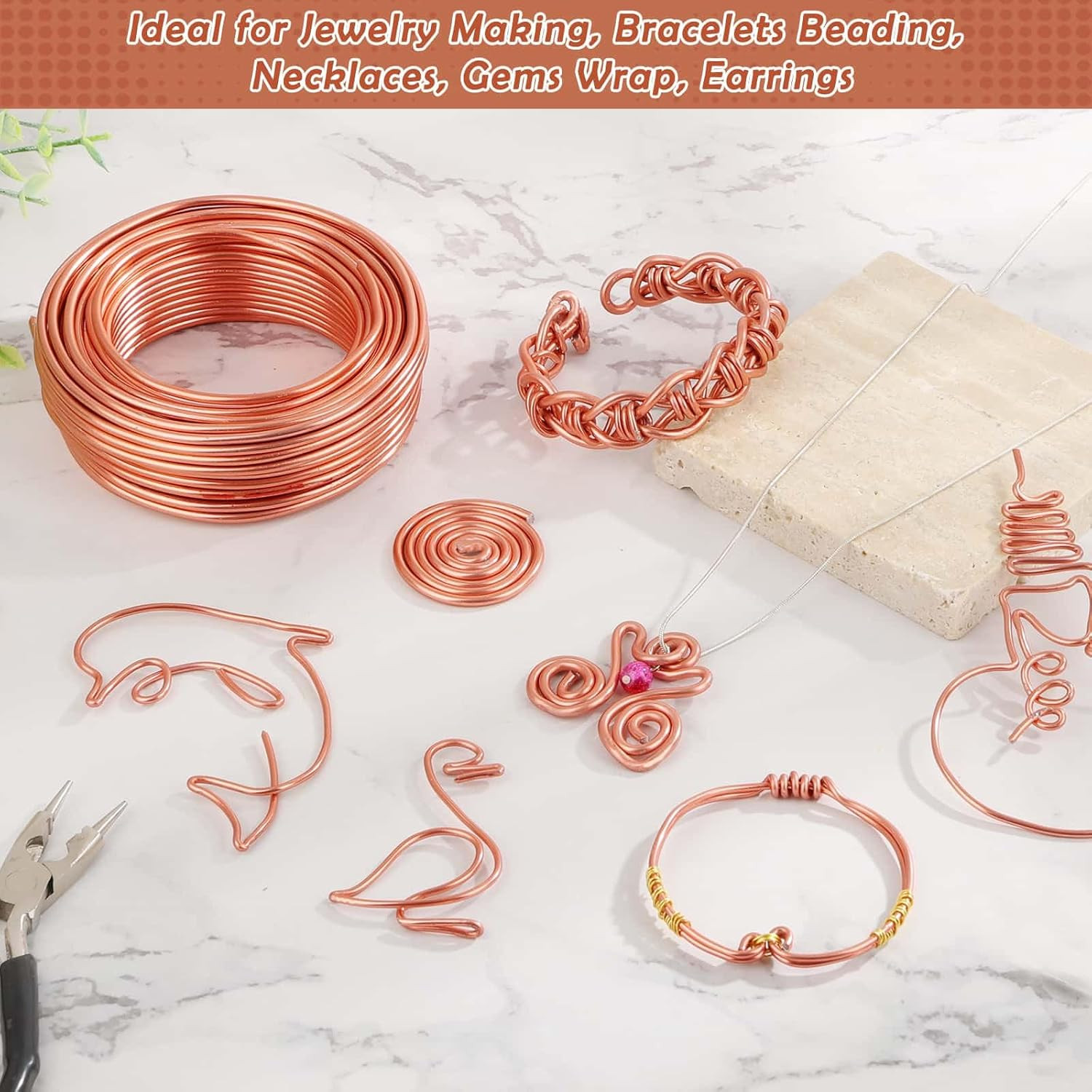 Aluminum Wire, 9 Gauge Craft Bendable Armature Thick Wire for Wreath, Jewelry M