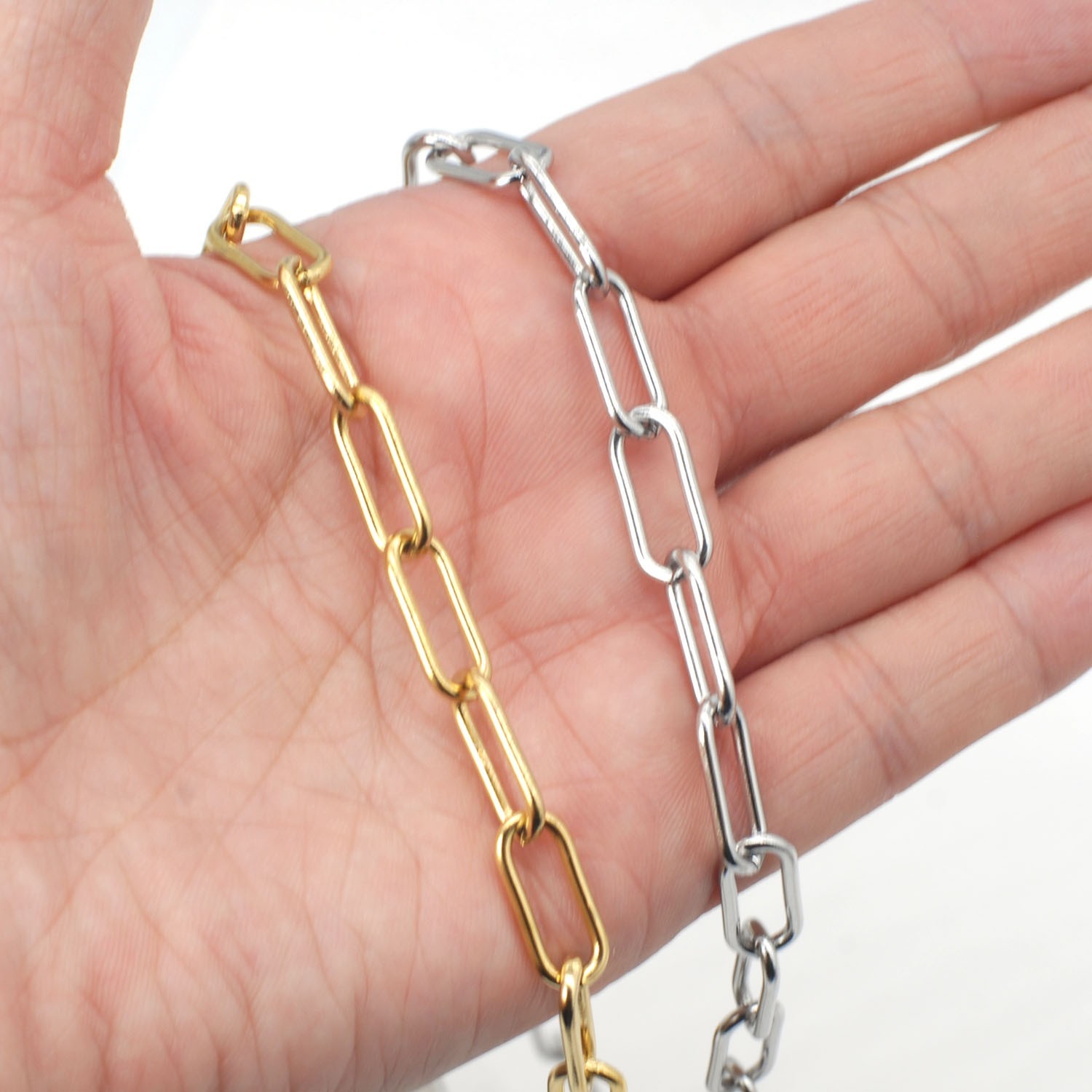 1Foot Waterproof No Tarnish Stainless Steel Chain 7mm Wide for Handcraft SSF04