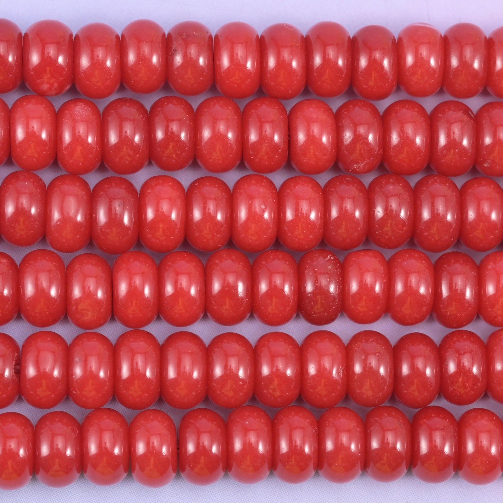 Red Dyed Jade Smooth Rondelle Beads Jewelry Making Size 5x8mm 15″ Strand