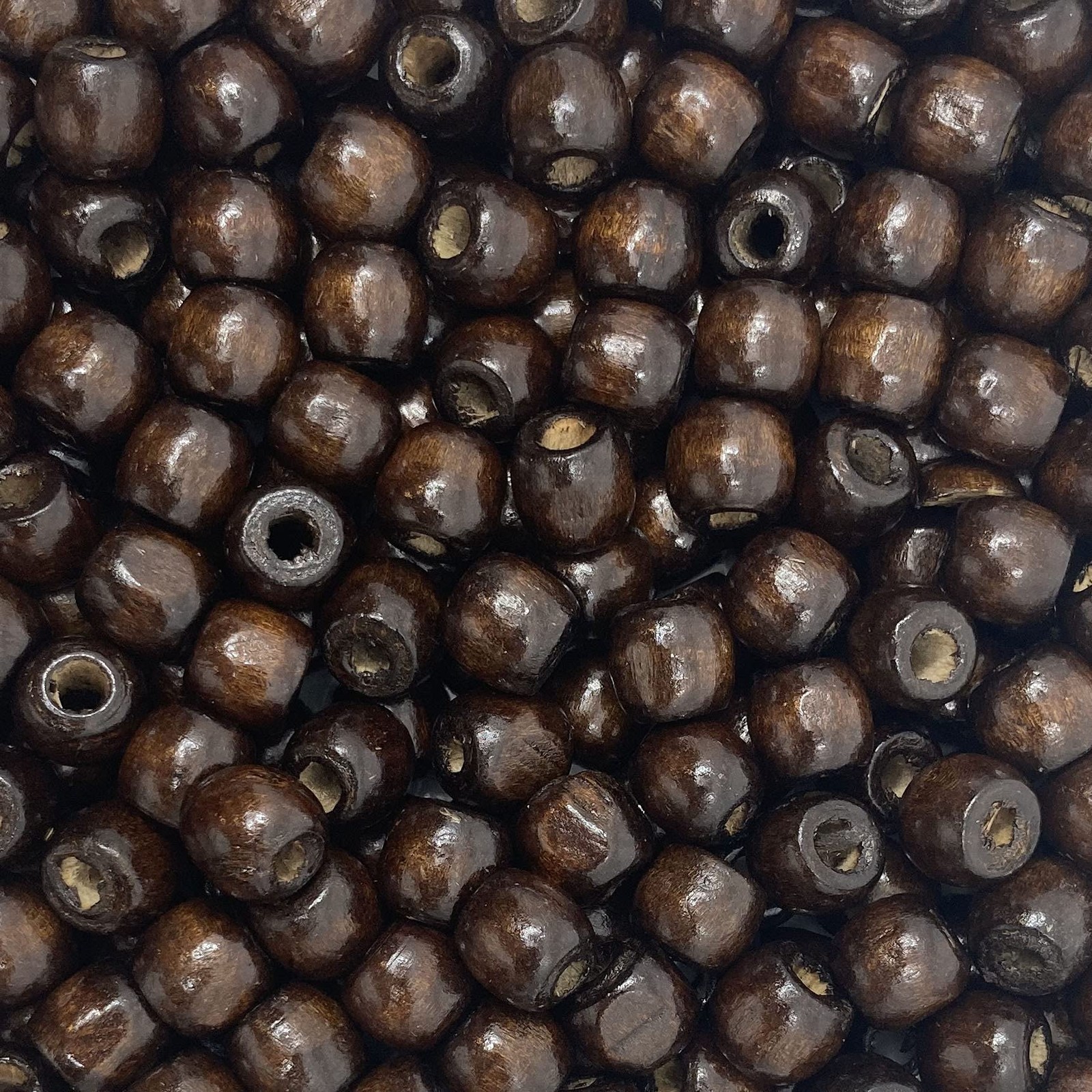500 Dark Brown Large Hole Wood Beads for Crafts and Macrame 12mm x 11mm Barre…