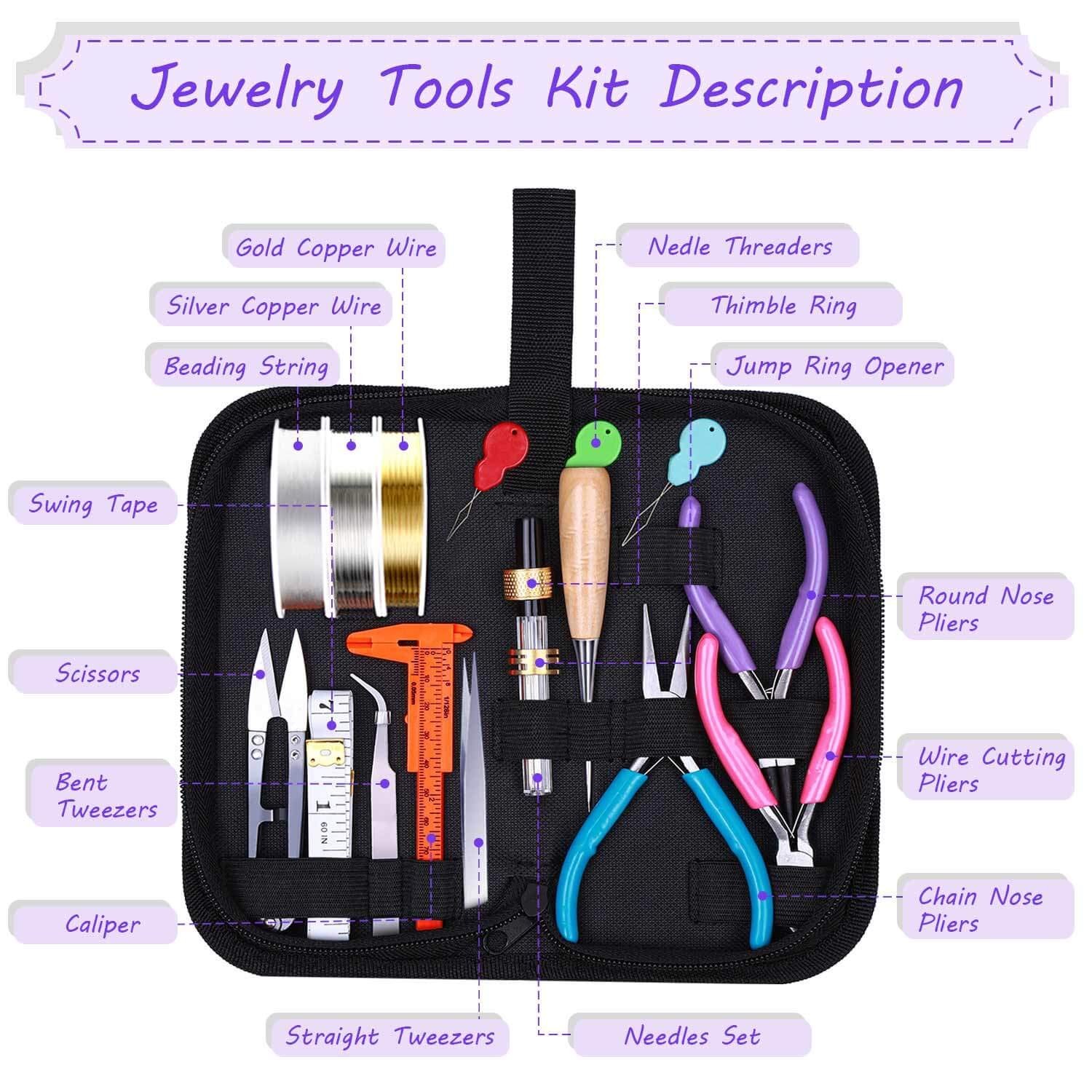 Jewelry Making Kit – Adults Supplies with Tools, Wires, Findings & Charms for…