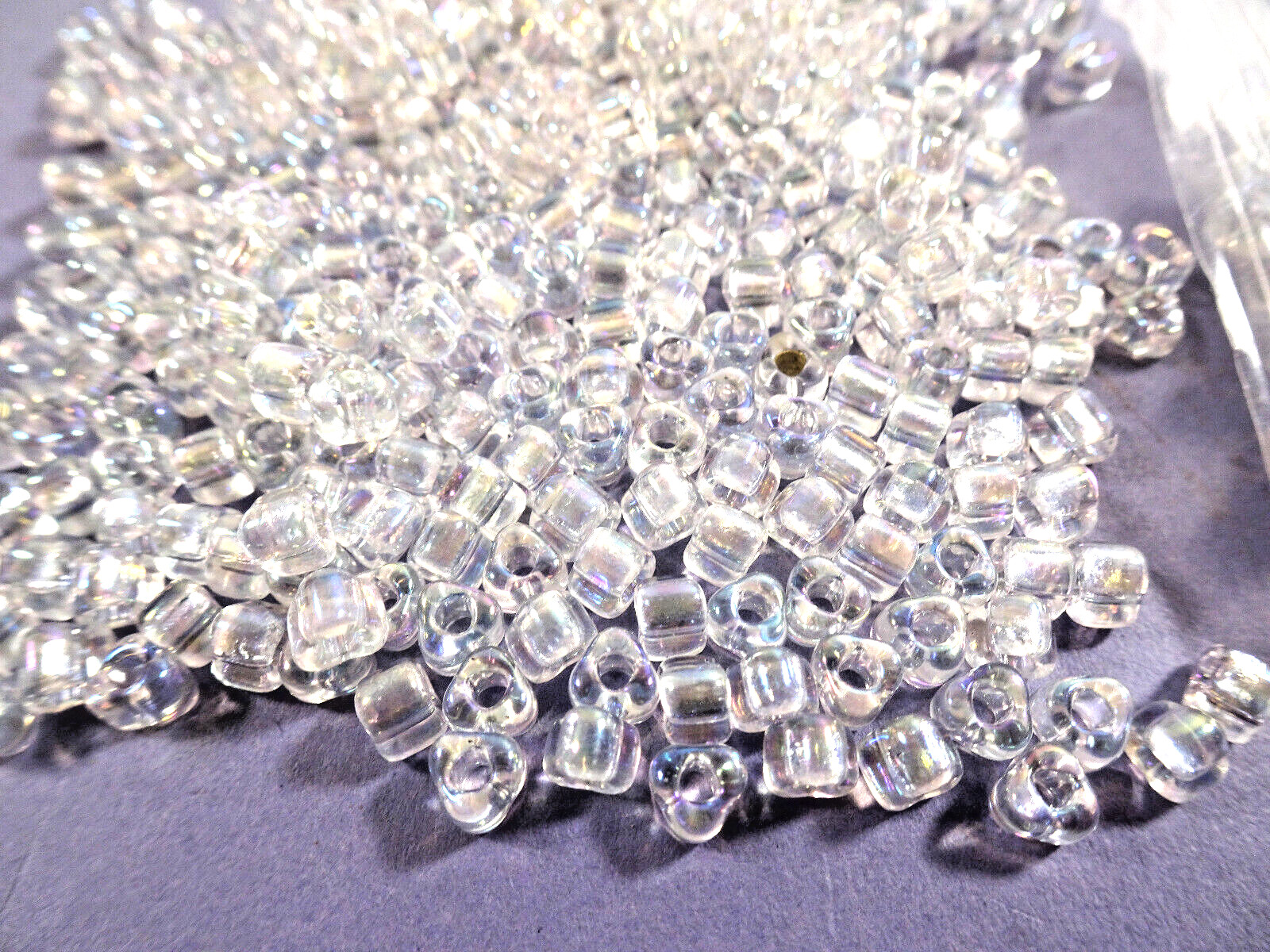 100 Miyuki Iris AB Clear Transparent Glass TRIANGLE BEADS