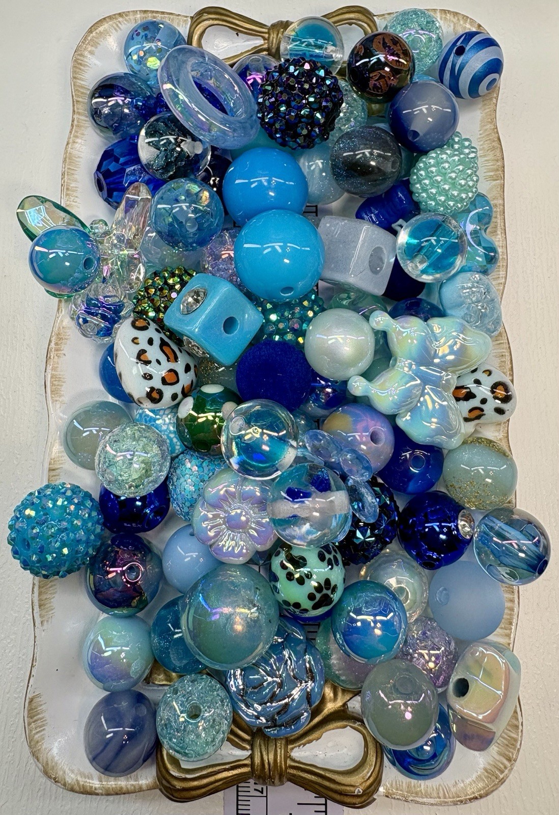 100 Beads/400ML Blue Mix Style 1 Beads For Beadable Pens ✨Keychains✨
