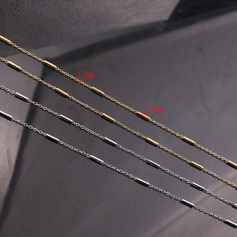1Yard Waterproof No Tarnish Stainless Steel Gold/Rose Gold Plate Chain SSC04