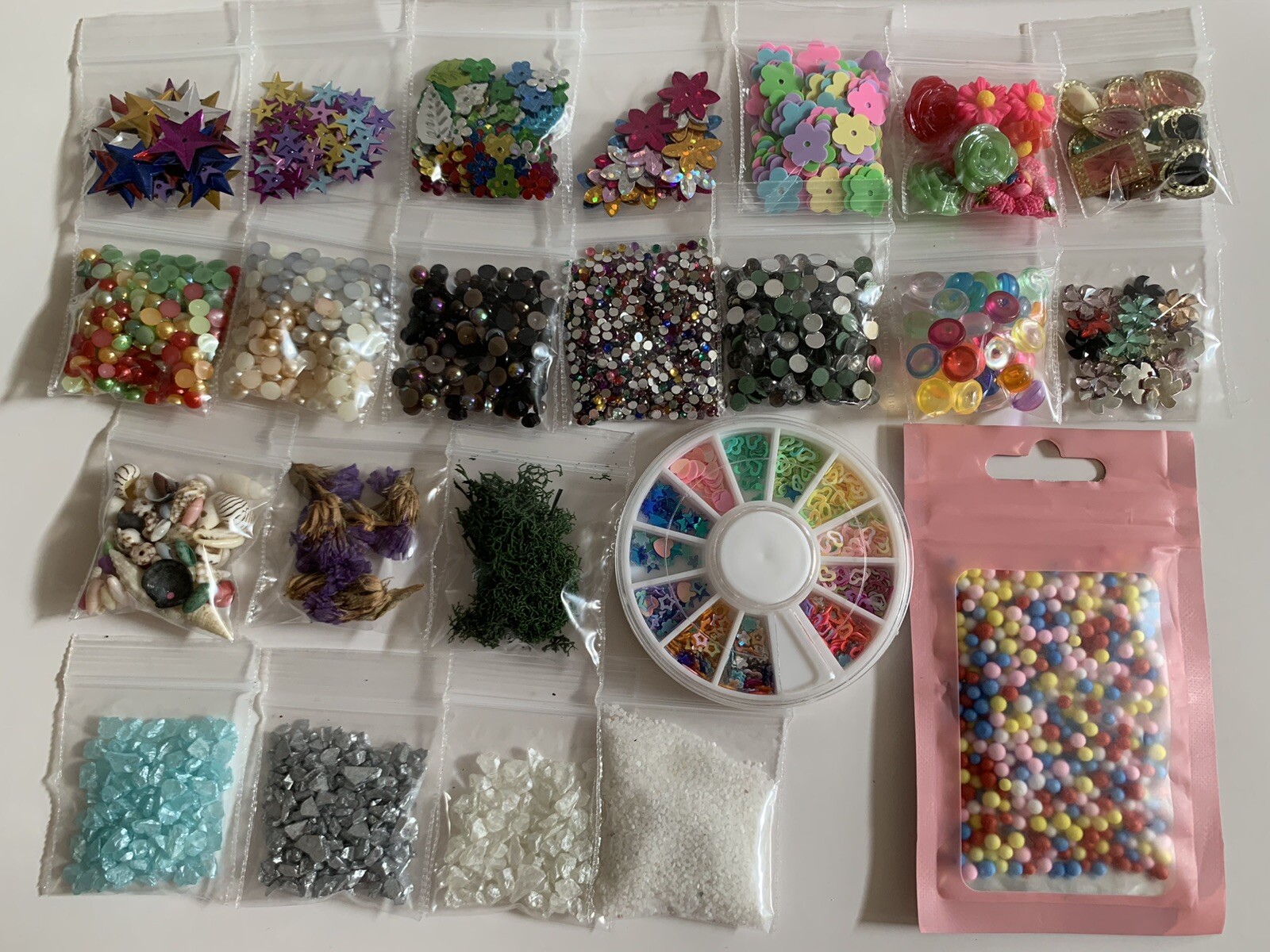 Bulk Resin Craft Accessories Bead Soup / and Art-Deco Fill-ins Huge Lot 22+ Bags
