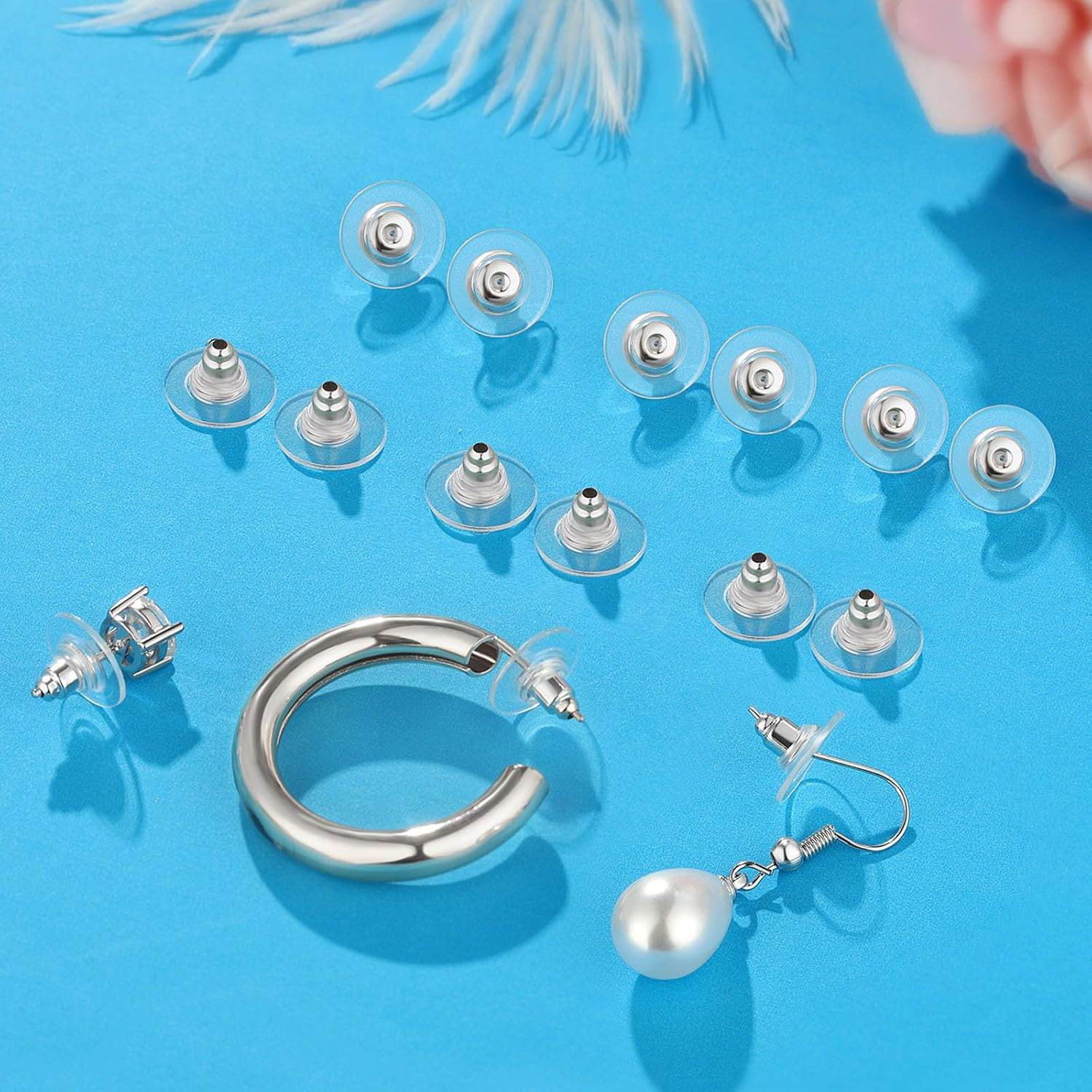100pcs Fishhook Earring Backs Replacements for Stus – Bullet Clutch Back Earr…