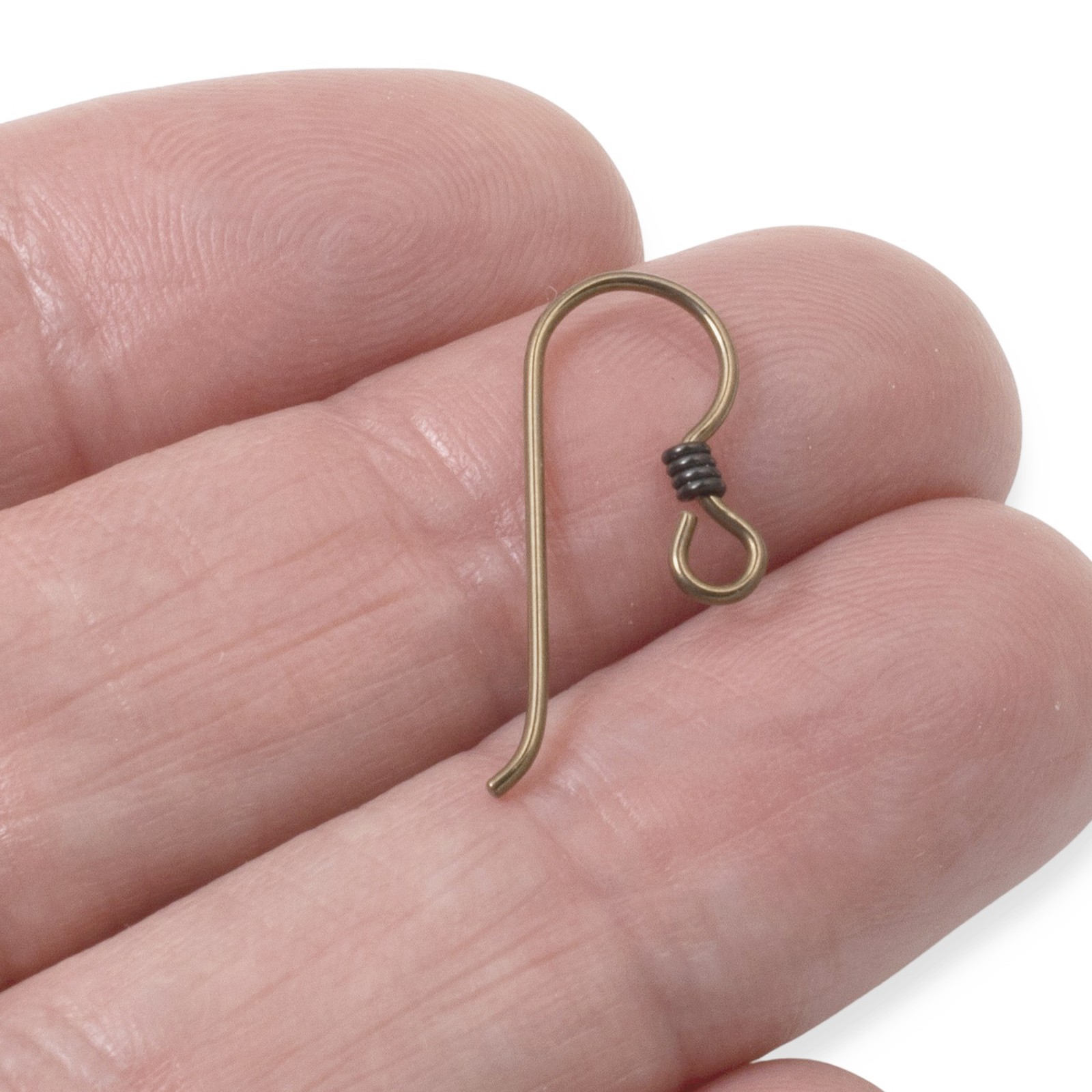 10 Niobium Ear Wires Antique Brass Black Coil Hypoallergenic Hooks USA 20g