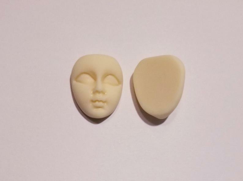 Flat Back Cabochon Jewelry Making Mini Mask Cabochons Craft Ivory Girl Face