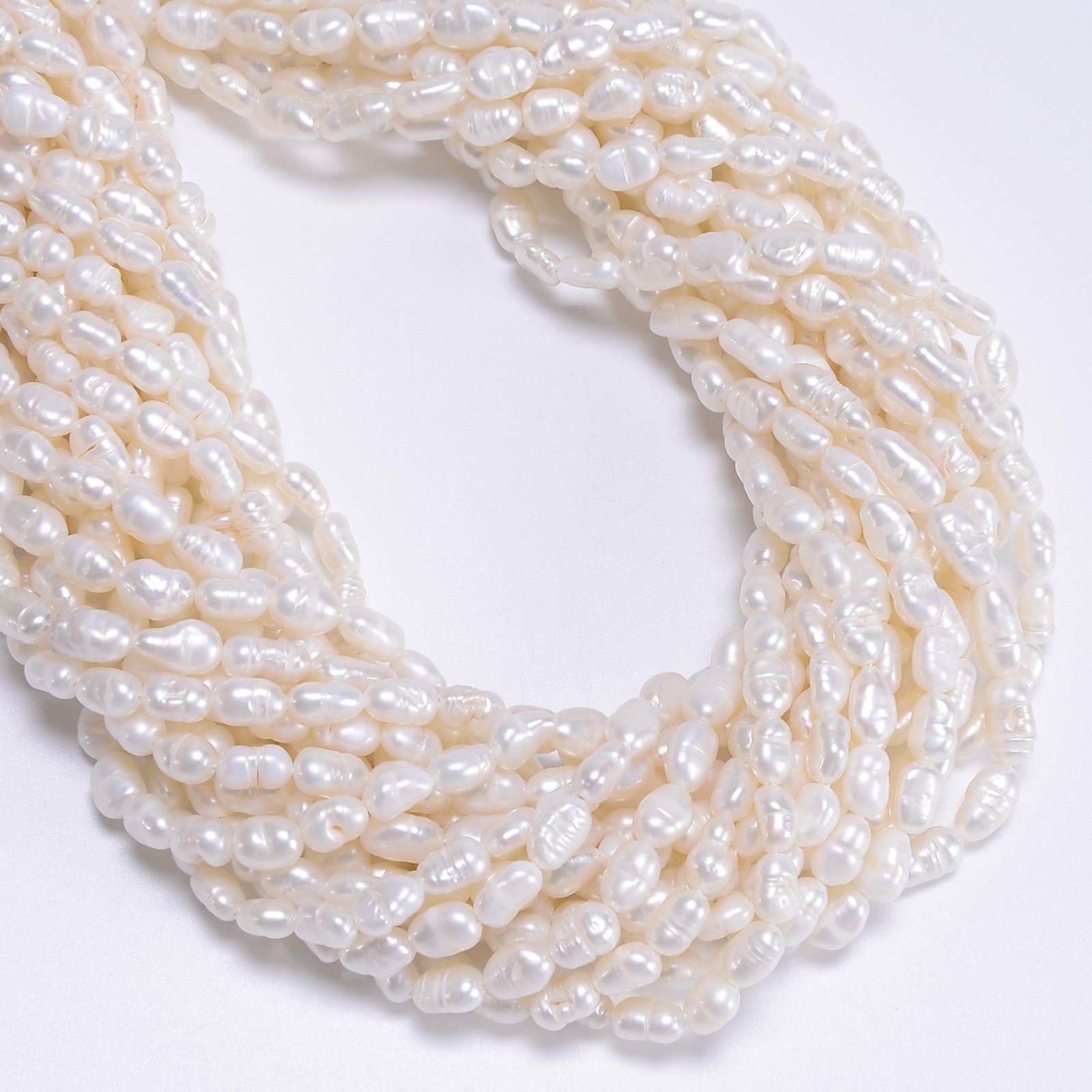Natural White Fresh Water Pearl Side Drill Nugget Beads 5-6×7-8mm 15.5″ Strand