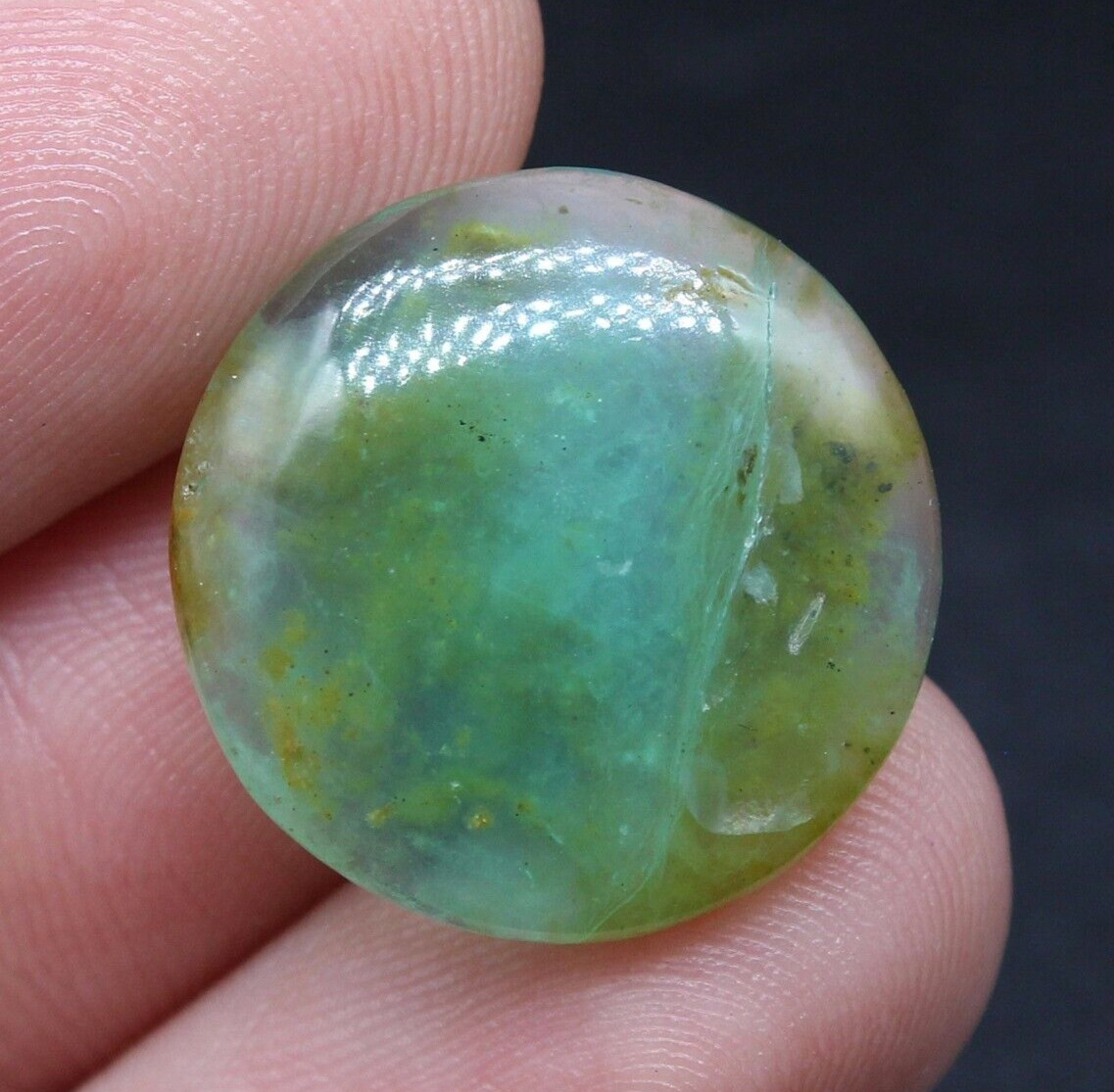 6.94 Peruvian Blue Opal Dendrites Peru cabochon High quality Andean blue opal