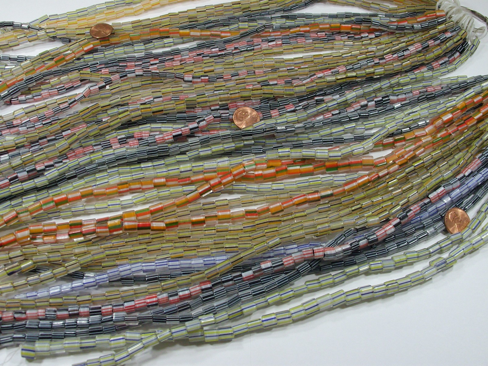 40 Strands 15″ Multicolor India Handmade Glass Beads Wholesale Bulk Lot (FPZ-9)⭐