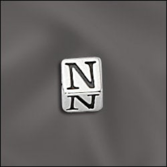 Sterling Silver Letter Beads, 4.5mm Alphabet Blocks, 3mm hole, 925 Sterling Silv