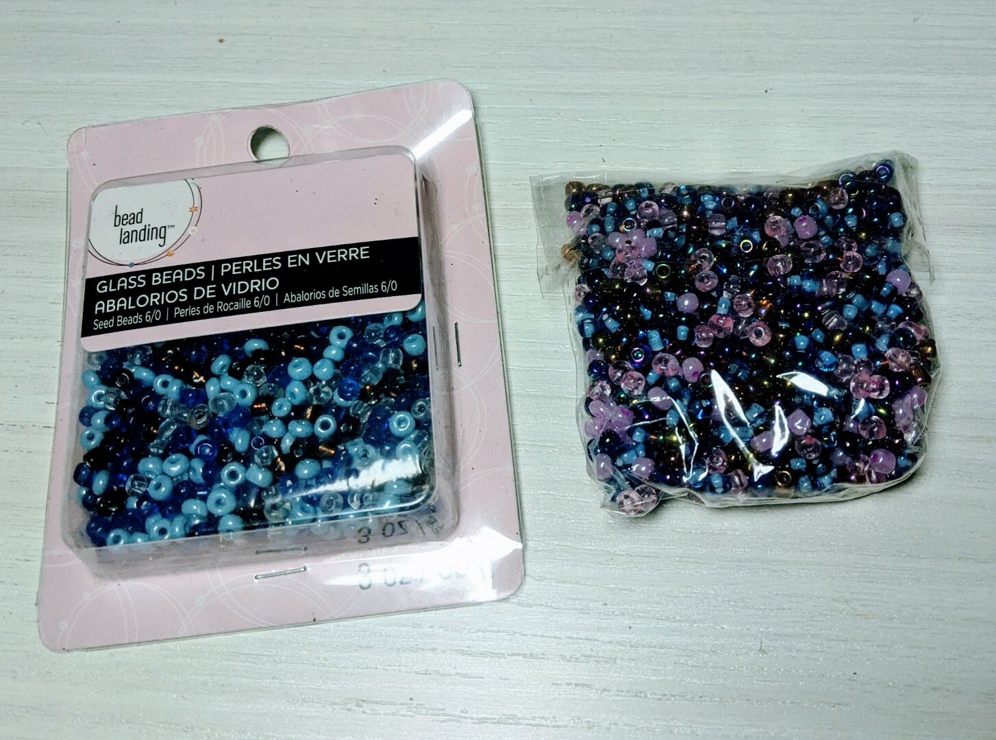 New Bead Landing Seed Bead Lot New + extra bag as shown Purple Blue Pink Violet