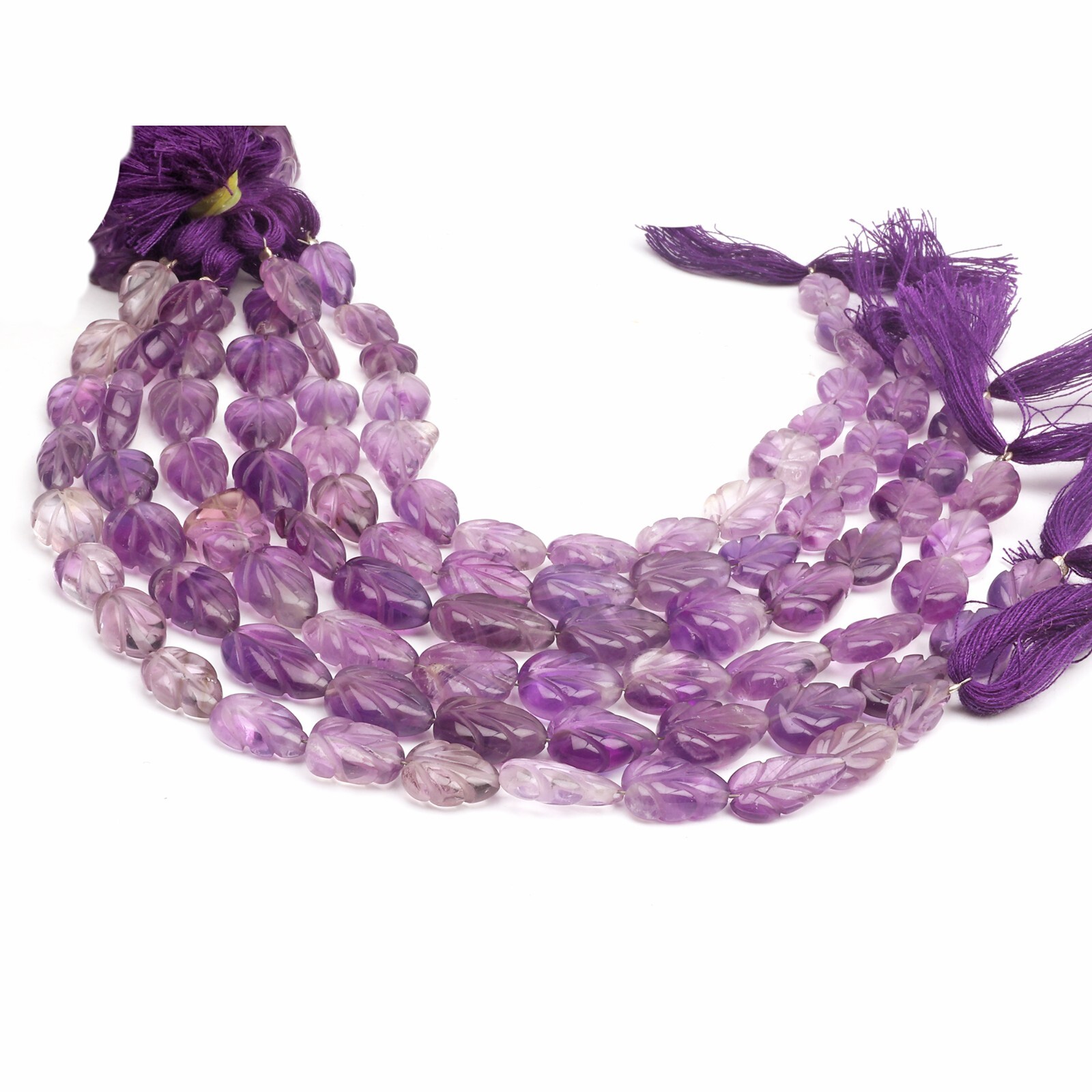 Natural Amethyst 8 Inch Strand9x12-11×15 MM Carving Pear Shape Gemstone Beads