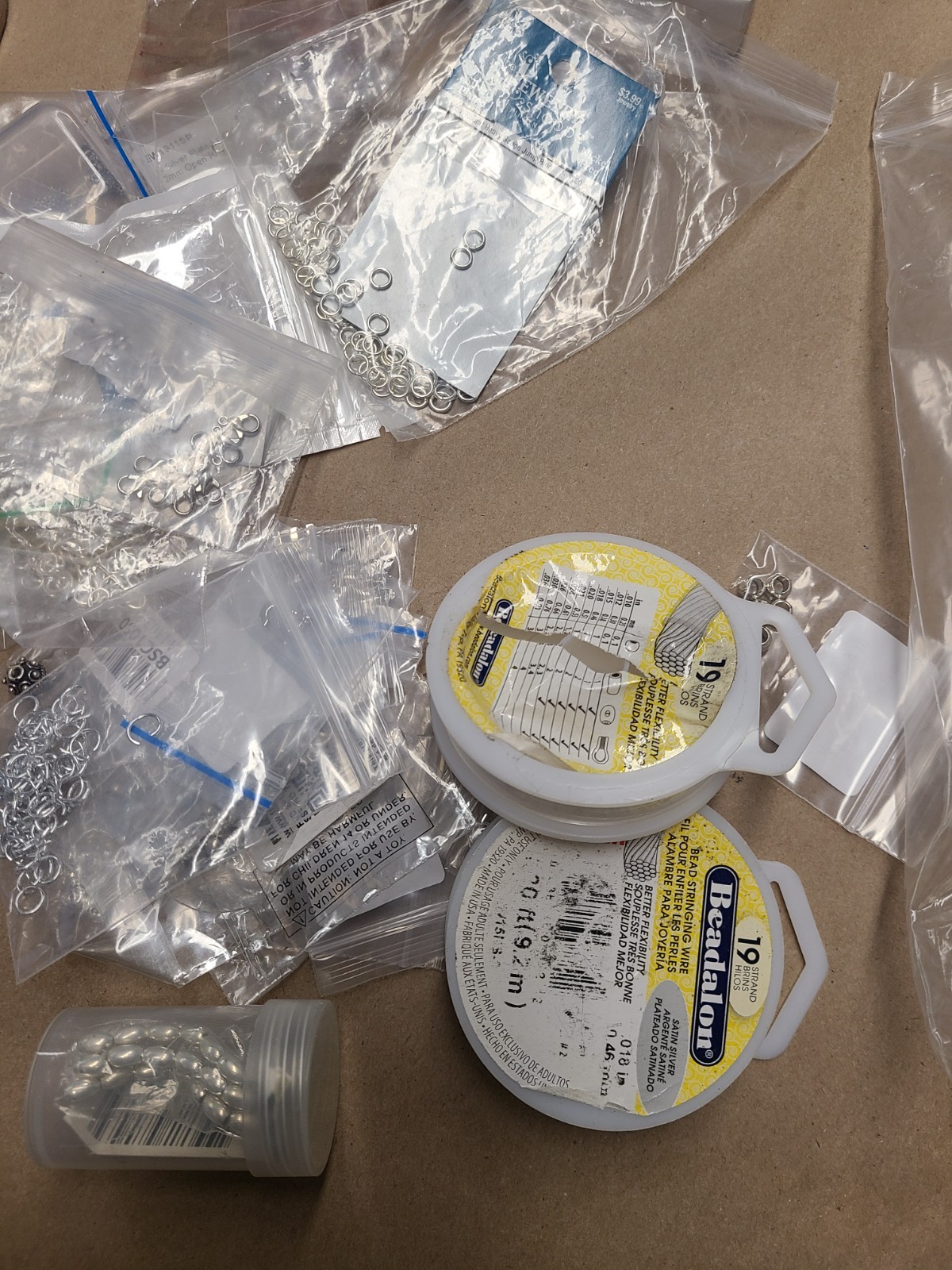 Lot of Jewelry Making Items Silvertone