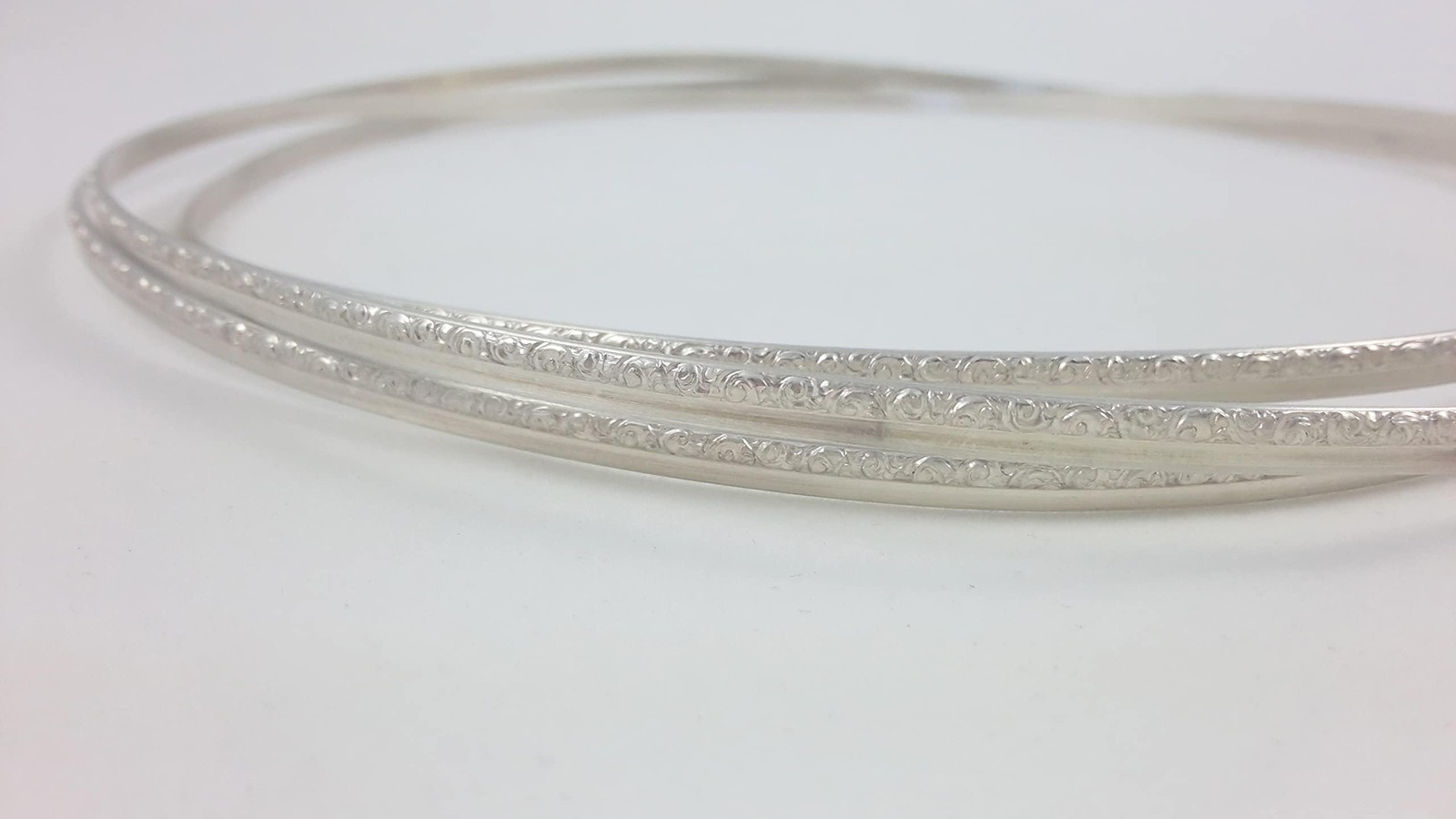 1 Foot 925 Sterling Silver Strip Wire Swirl Fancy Pattern Stepped Bezel Wrapping