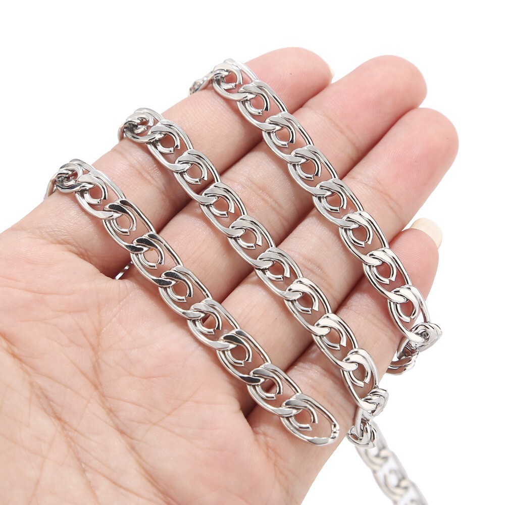 2meters Stainless Steel heavy Men’s Chain for DIY Jewelry Making 6mm/8mm