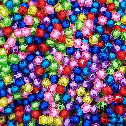 Cube 400pcs Faceted Square Transparent 8mm Glass Crystal Spacer White,Rainbow