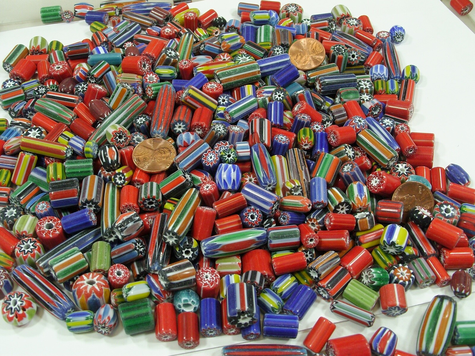 2 Pounds Assorted India Handmade Chevron Glass Beads Wholesale Bulk Lot (VP-5) ⭐