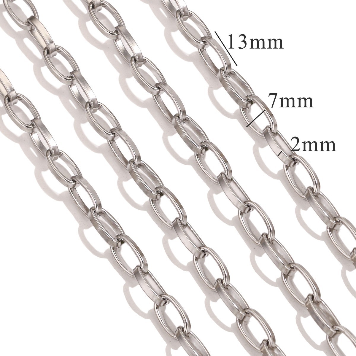 1Foot 7mm Width Stainless Steel Heavy Chunk Chain for bracelet Necklace SSF45