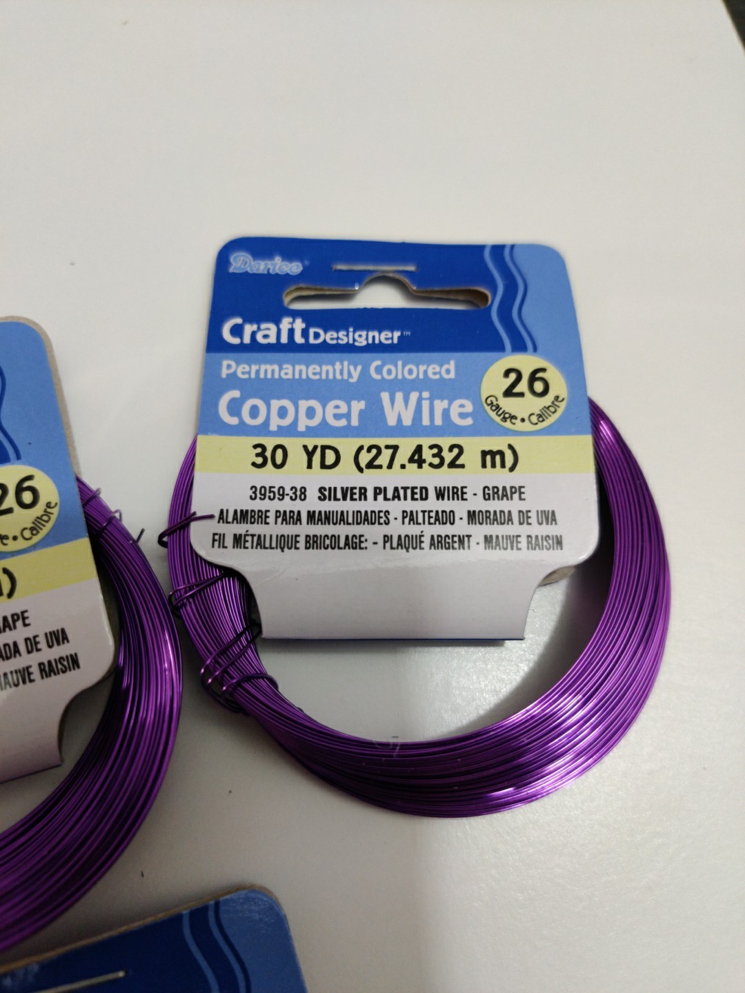 LOT OF 30 – DARICE CRAFT DESIGNER 26 GAUGE 30 YD GRAPE COLORED COPPER WIRE BULK