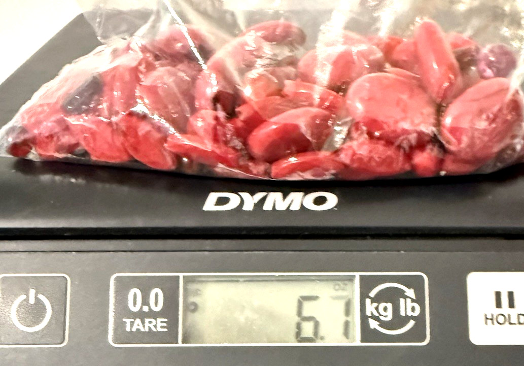 6.1 oz. Vintage Modern RED Bead Soup Mixed Loose Bead Harvest Lot Faux Jasper
