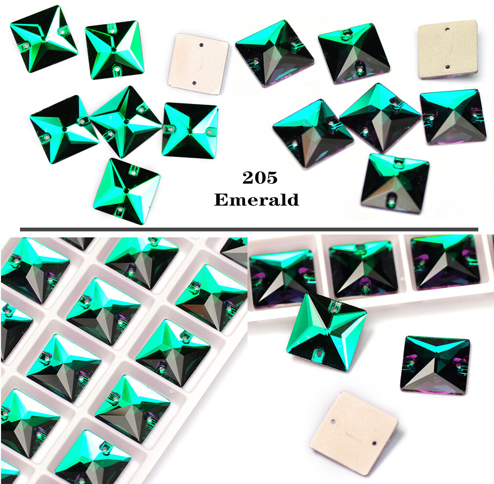 Square Crystal Glass Loose Strass Sew On Rhinestone For Needlework and Jewellery
