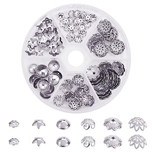 PandaHall Elite About 180 6 Styles-Length 6~10mm Stainless Steel Color-180 Pcs