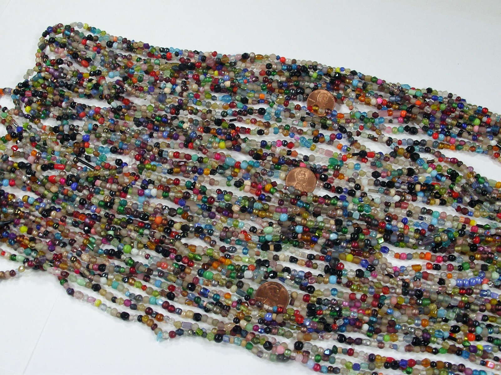 30 Strands 36″ India Handmade Assorted Color Glass Beads Wholesale Bulk (CT-53)