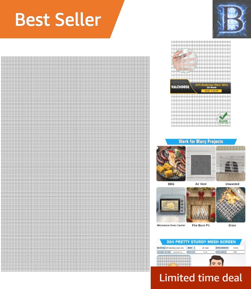 14.6″ x 11.4″ Heat-Resistant Stainless Steel Mesh – Perfect for Vents & Filters