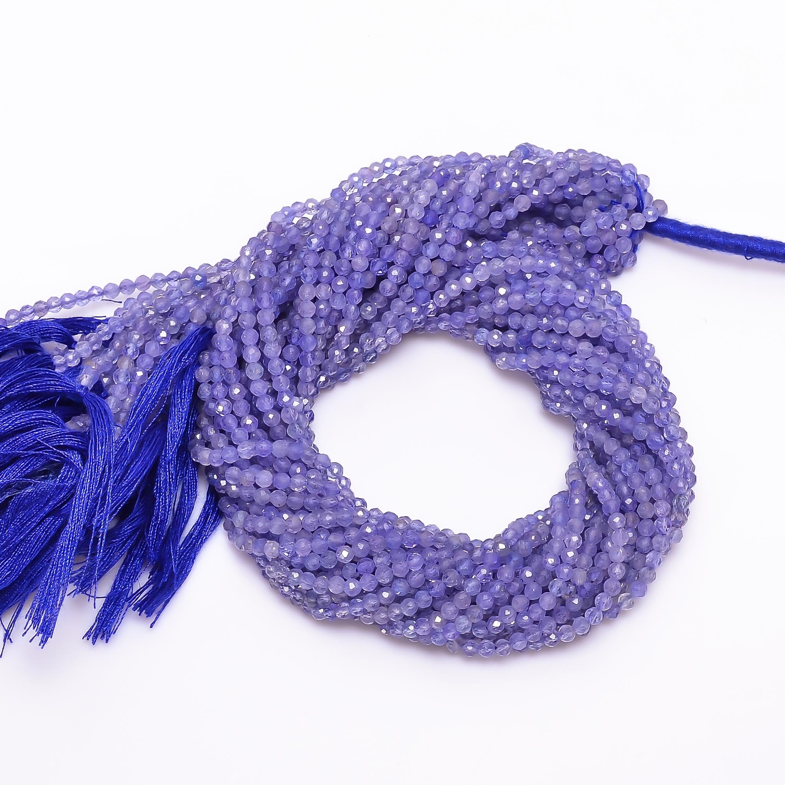 100% Natural Tanzanite Gemstone Round Israel Cut Beads 2X2 mm Strand 13″ GB-97
