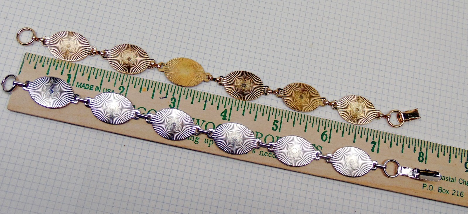 5 NICKEL SILVER Bracelet Blanks Form~ 6 OVAL PADS 20mm ~ You Embellish !