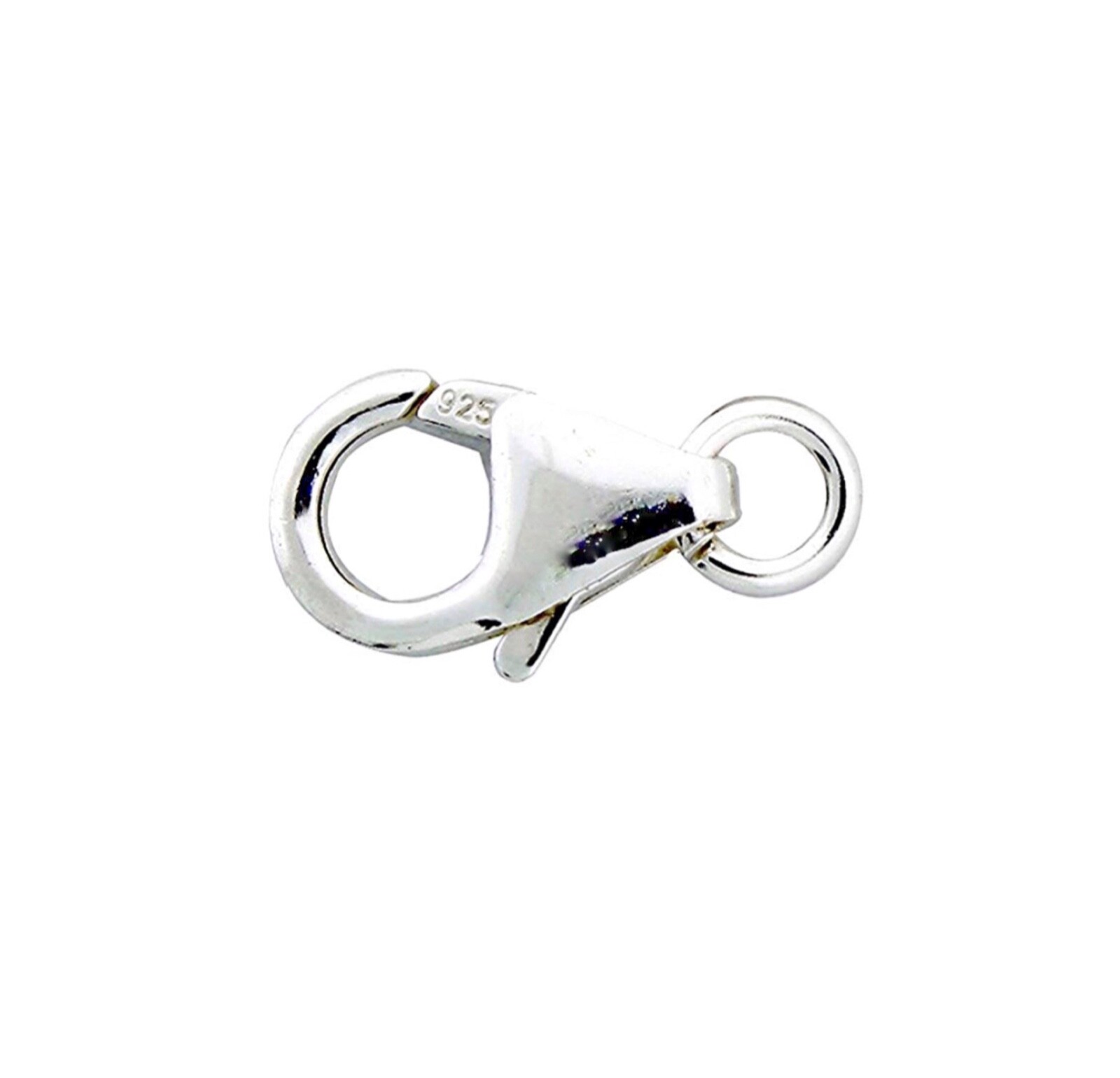 925 Sterling Silver 7x12mm Lobster Clasps w/Ring 1pc #5302-7