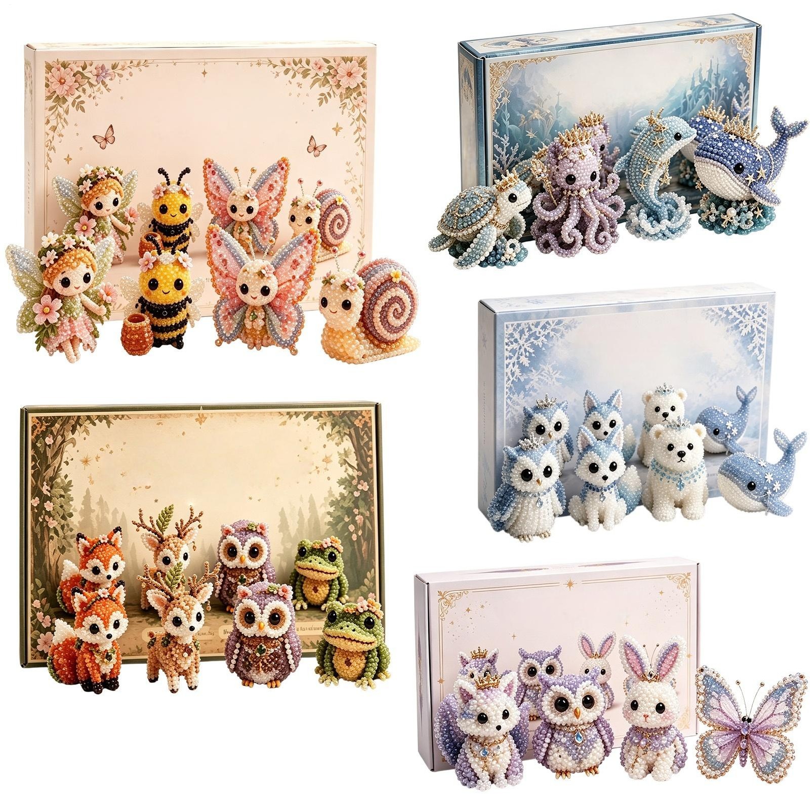 Tiny 3D Beaded Animal DIY Kit Beginner-Friendly DIY Fantasy Realm Beaded Set