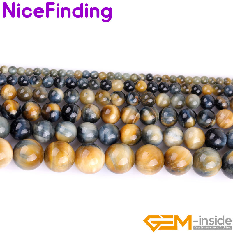 Natural AAA Grade Dream Lace Tiger’s Eye Round Loose Beads Jewelry Making 15”