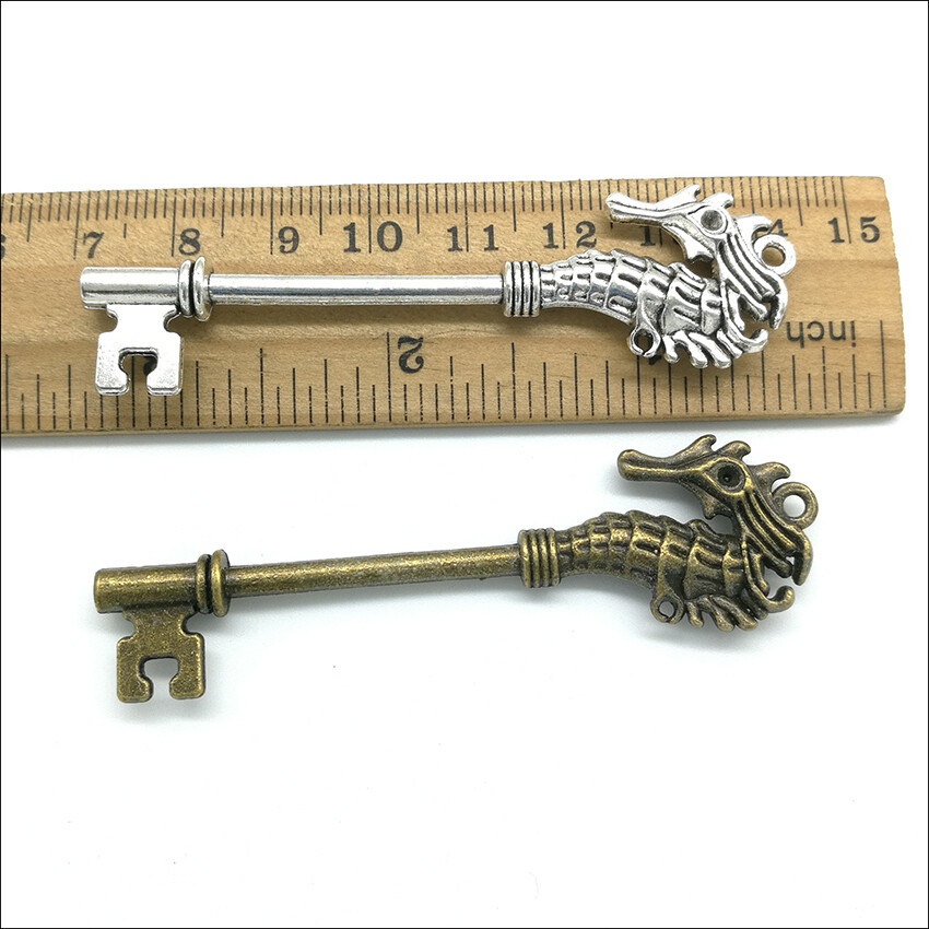 Lot 10pcs seahorse key Antique Silver Bronze Charms Pendants Jewelry Making DIY
