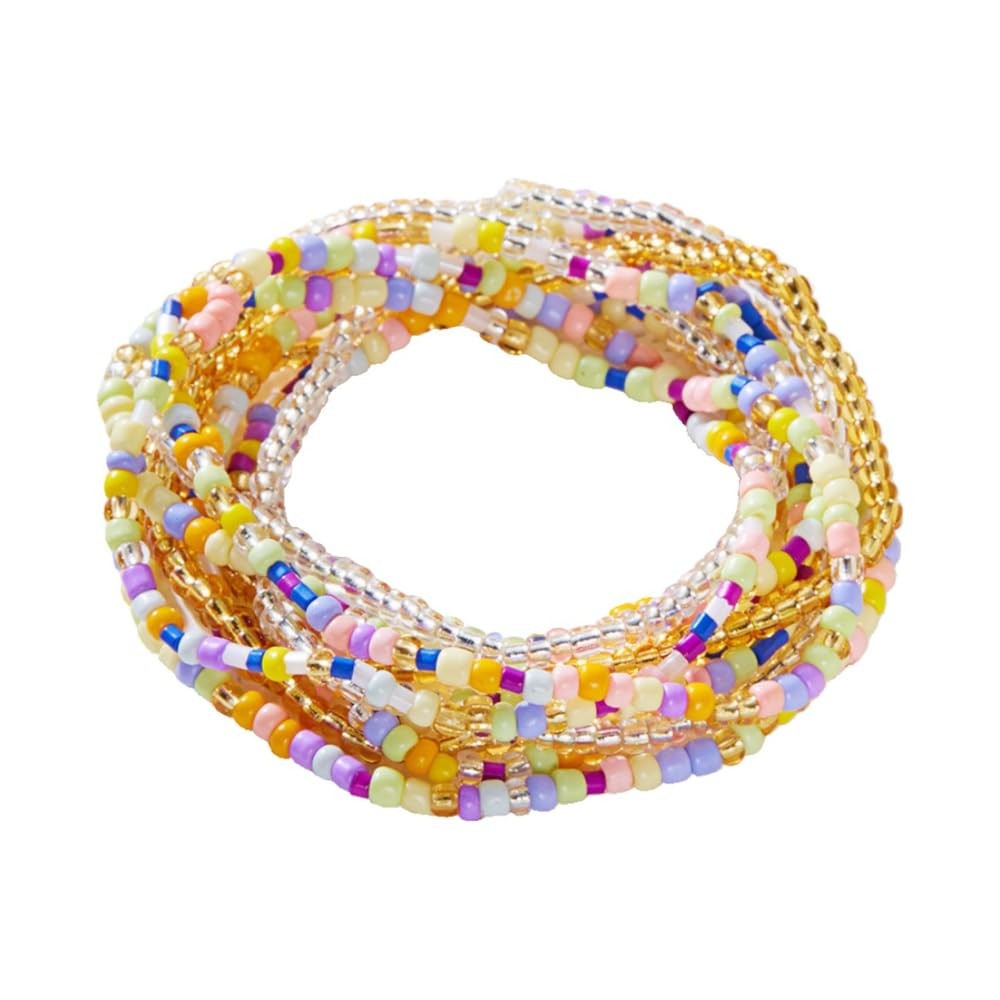 5Pcs Boho Crystal Beaded Stackable Stretch Bracelets for Women Colorful Mul – 09